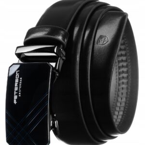 PASEK MĘSKI PETERSON CZARNY SKÓRZANY AUTOMAT PTN A014-130 CM