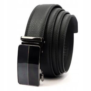PASEK MĘSKI SKÓRZANY KLAMRA AUTOMAT CZARNY Nordee BA002 125 cm