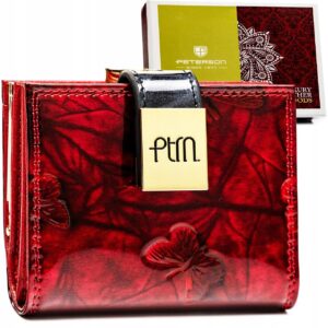 PORTFEL DAMSKI CZERWONY SKÓRA LAKIEROWANA PETERSON PTN42329-NBF/7152
