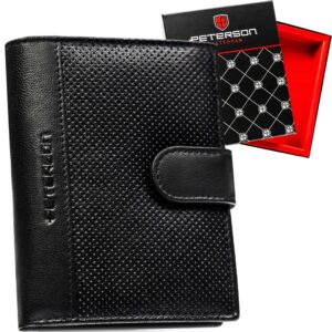 PETERSON PORTFEL MĘSKI SKÓRZANY CZARNY N4L-DOT/9547