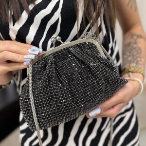 DAMSKA TOREBKA WIZYTOWA PUZDERKO CZARNA