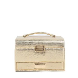 MONNARI Kuferek Na Biżuterię Kosmetyki Organizer Z Lusterkiem Złoty Prezent