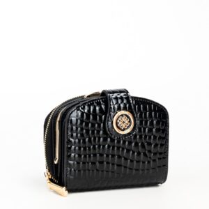 PORTFEL DAMSKI MONNARI CZARNY LAKIEROWANY CROCO PUR0160-M20
