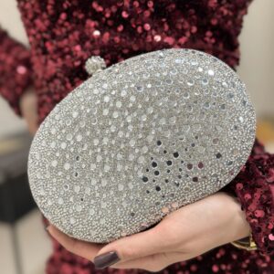 TOREBKA DAMSKA ELEGANCKA SREBRNA Z CEKINAMI MAŁA ZY3303