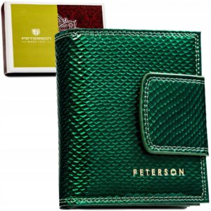 MAŁY SKÓRZANY PORTFEL DAMSKI PETERSON ZIELONY PTN 42329-DSL