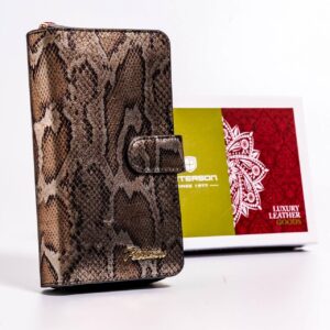 DAMSKI PORTFEL PETERSON CZARNY PRINT SKÓRA WĘŻA PTN-603-1896