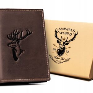 PORTFEL MĘSKI SKÓRZANY ANIMALS WORLD N4-CHM-DEER/4293 BRĄZOWY