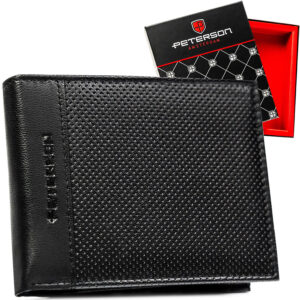 PORTFEL MĘSKI SKÓRZANY PETERSON CZARNY N992-DOT/9578