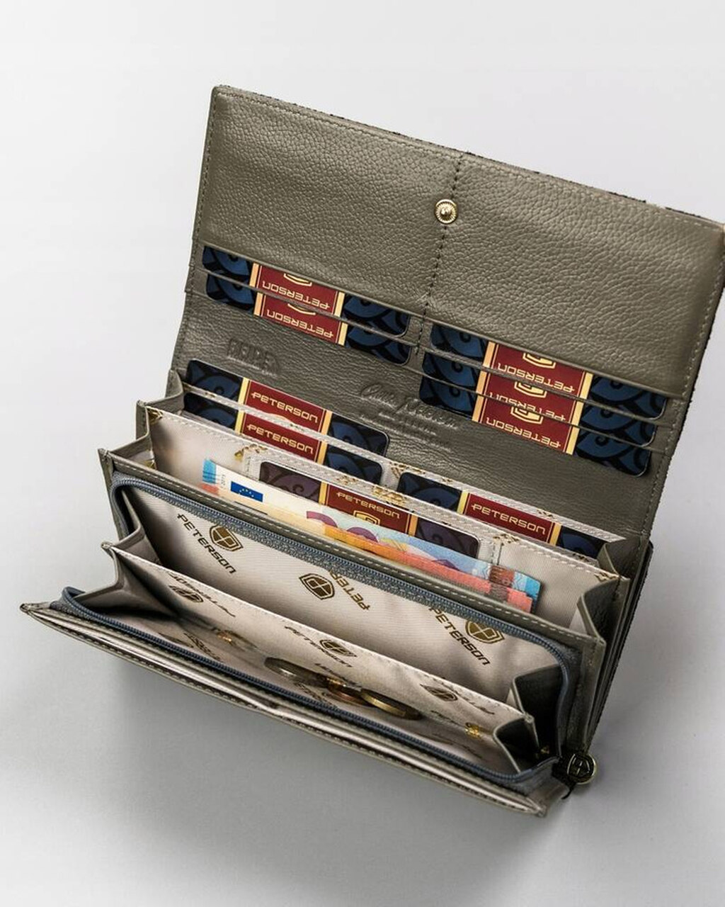 DUŻY PORTFEL DAMSKI HOLOGRAFICZNY WZÓR NIEBIESKI PTN4200-ONBF - obrazek 10