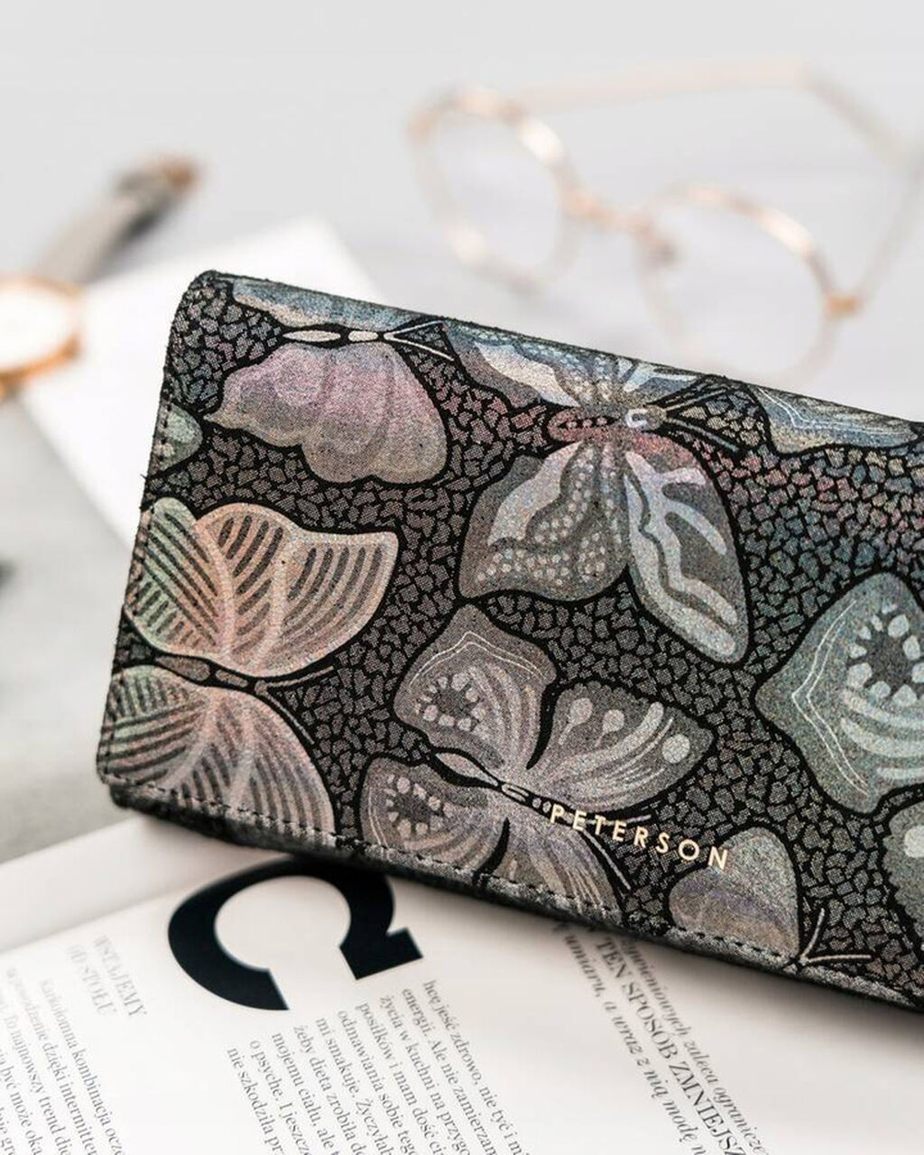 DUŻY PORTFEL DAMSKI HOLOGRAFICZNY WZÓR NIEBIESKI PTN4200-ONBF - obrazek 9