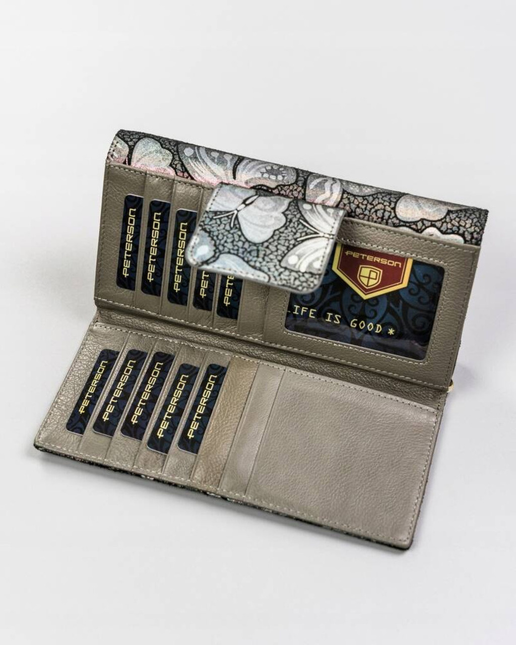 DUŻY PORTFEL DAMSKI HOLOGRAFICZNY WZÓR NIEBIESKI PTN4200-ONBF - obrazek 8