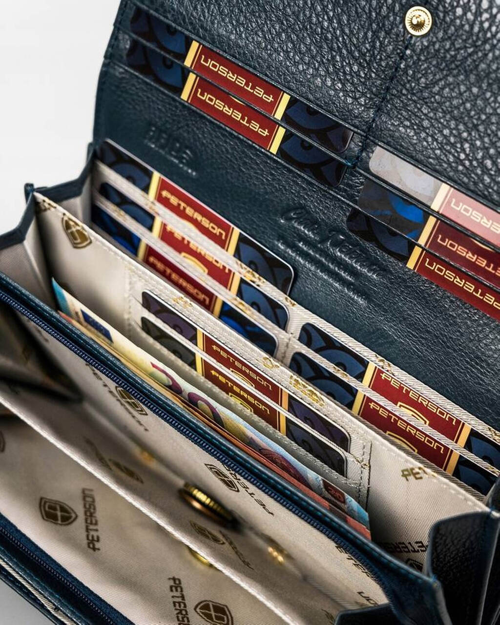 DUŻY PORTFEL DAMSKI HOLOGRAFICZNY WZÓR NIEBIESKI PTN4200-ONBF - obrazek 5