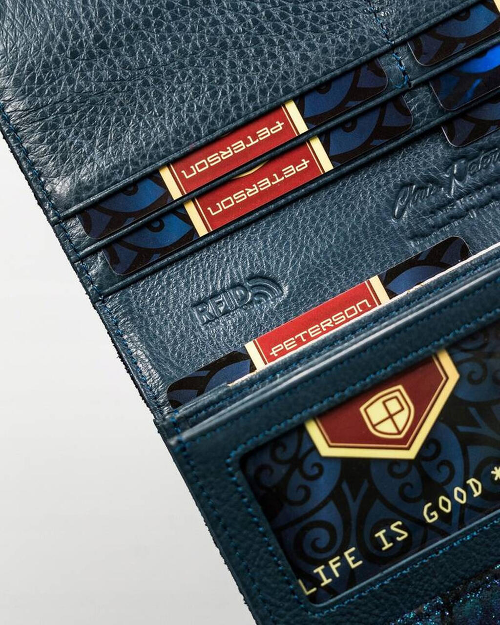 DUŻY PORTFEL DAMSKI HOLOGRAFICZNY WZÓR NIEBIESKI PTN4200-ONBF - obrazek 3