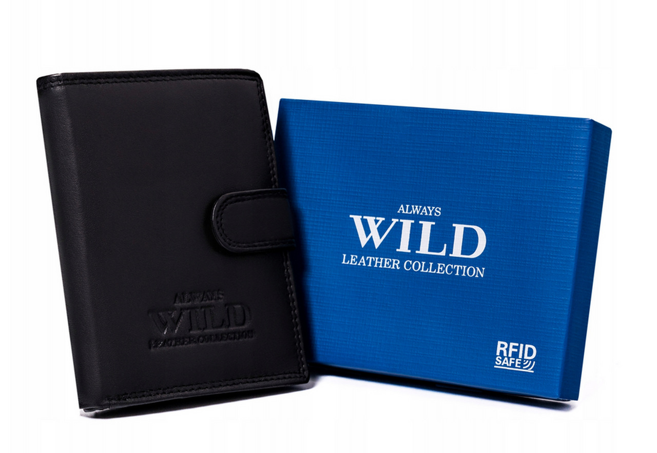 CZARNY PORTFEL MĘSKI SKÓRZANY WILD N4L-P-CCD-2/2702