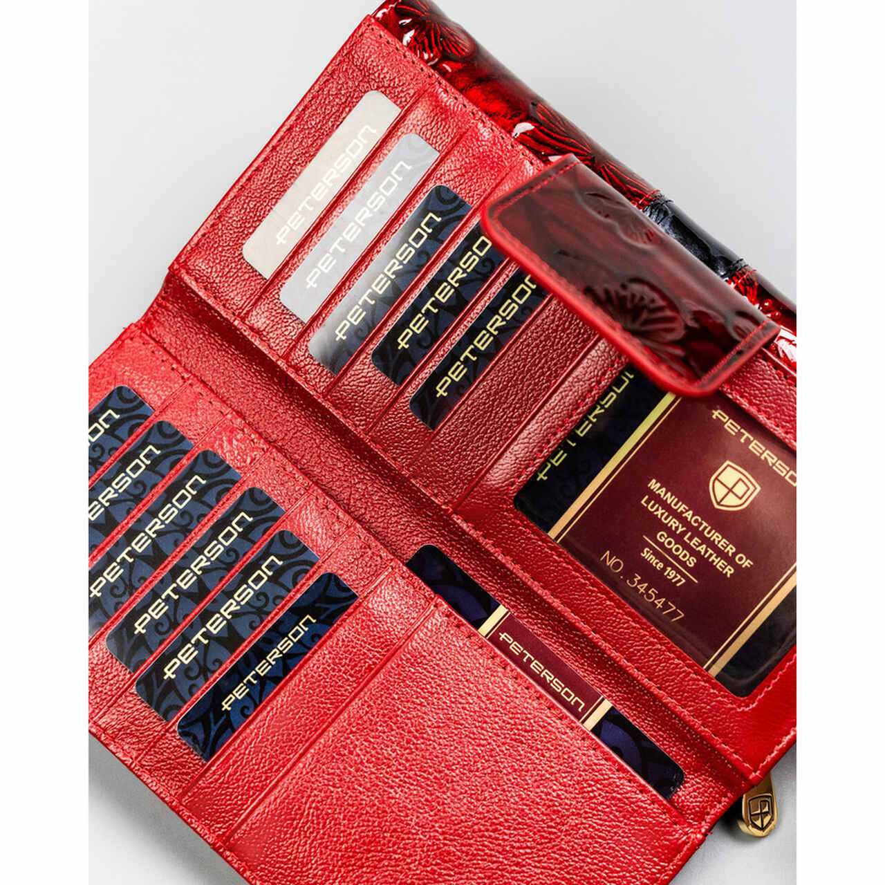 DAMSKI PORTFEL SKÓRZANY PETERSON CZERWONY PTN42100-NBF/7145 - obrazek 4