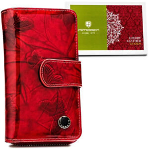 DAMSKI PORTFEL PETERSON SKÓRZANY CZERWONY PTN 76116-BFBC/8225