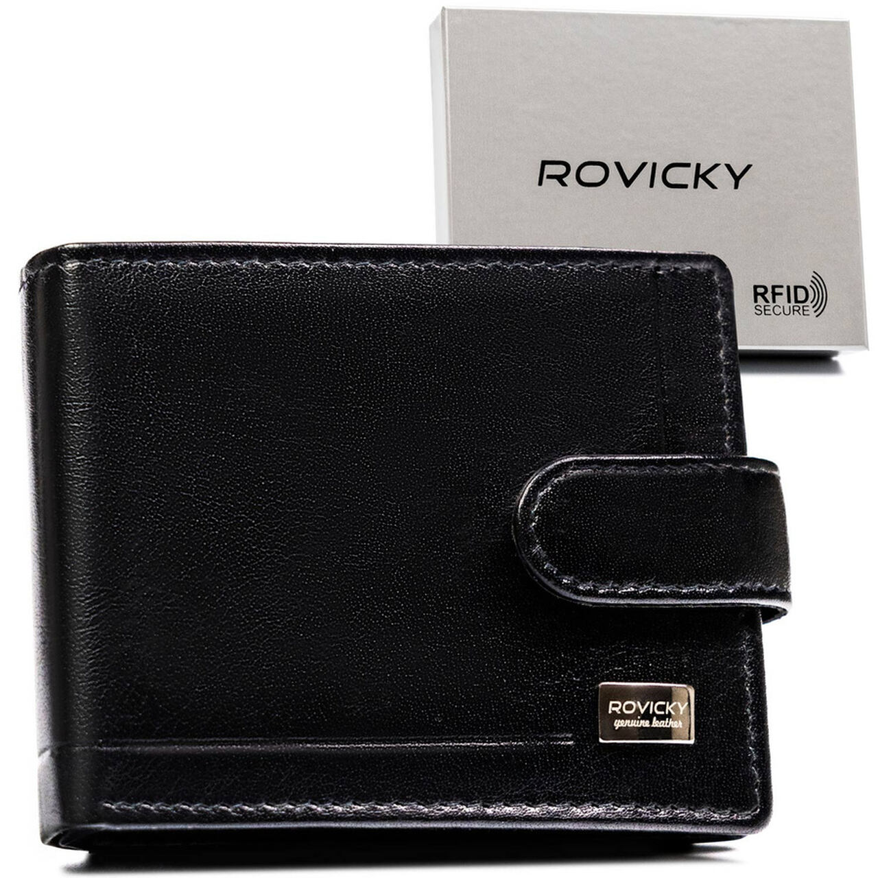 PORTFEL MĘSKI ROVICKY CZARNY SKÓRZANY CPR-021L-NBAR/5458