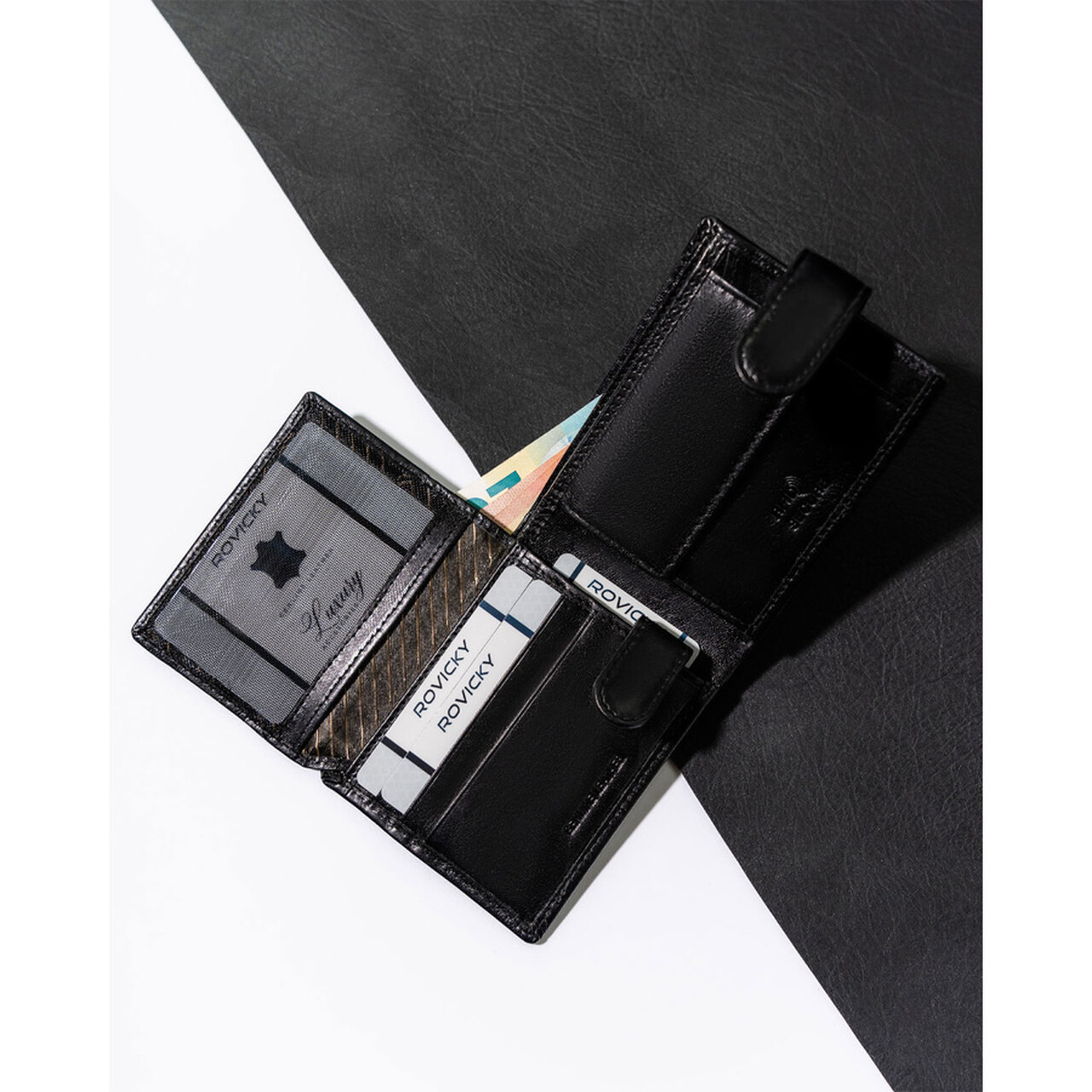 PORTFEL MĘSKI ROVICKY CZARNY SKÓRZANY CPR-021L-NBAR/5458 - obrazek 3
