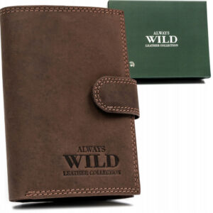 MĘSKI SKÓRZANY PORTFEL BRĄZOWY WILD N310-MWH/4202