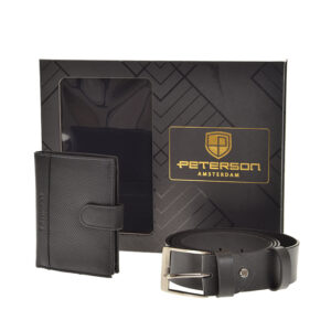 Zestaw prezentowy MĘSKI Peterson Portfel pasek 140 czarny