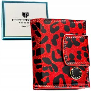 Peterson portfel Damski skórzany Czerwony wzór panterka PS329-PDS/2234