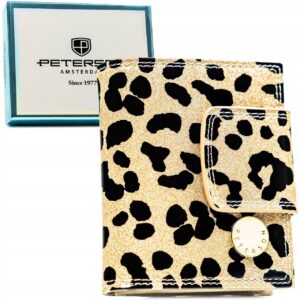 Portfel Damski Skórzany ZŁOTY wzór panterka PS329-PDS/2241 GOLD