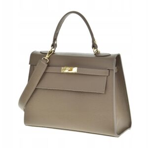 Duża damska torebka kuferek Laura Biaggi ciemny Beż