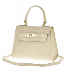 TOREBKA DAMSKA KUFEREK BORSE IN PELLE SKÓRZANA BEŻOWA