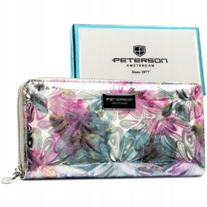 Duży Portfel Damski PETERSON Kwiaty PTN PX25-NPK/4641PINK