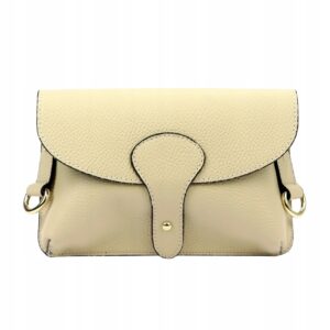 Damska Torebka Skórzana listonoszka Vera Pelle Luka 24-076 Dollaro Beżowa