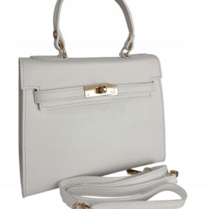 TOREBKA DAMSKA KUFEREK BORSE IN PELLE SKÓRZANA BIAŁA