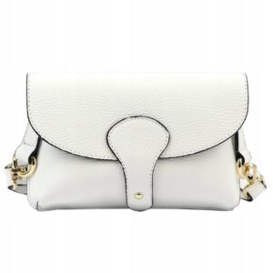 Damska Torebka Skórzana listonoszka Vera Pelle Luka 24-076 Dollaro Biała