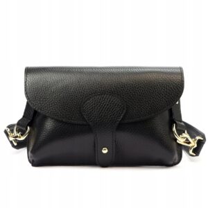 Damska Torebka Skórzana listonoszka Vera Pelle Luka 24-076 Dollaro Czarna