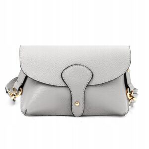 Damska Torebka Skórzana listonoszka Vera Pelle Luka 24-076 Dollaro Jasny popiel