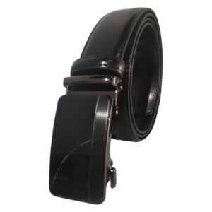 Męski pasek skórzany Alessandro Paoli klamra automat czarny 03-563 130 cm