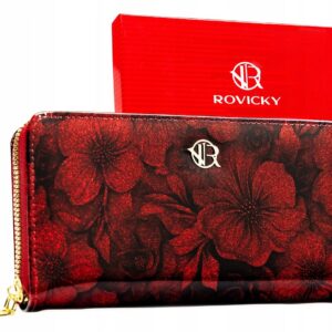 Duży Portfel damski ROVICKY czerwony ekoskóra R-PRK-01-85-6352 red