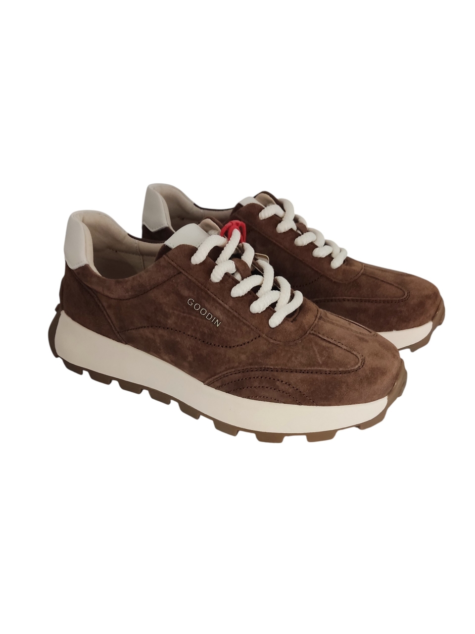 Sneakersy damskie GOODIN Brązowe skóra naturalna zamszowa